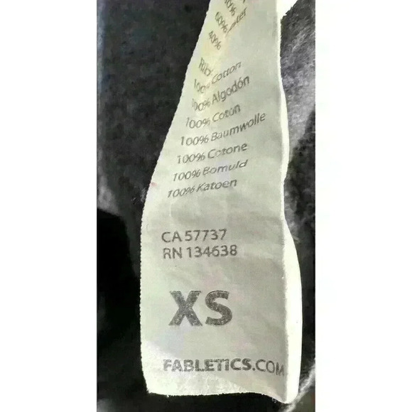 Fabletics 1/4 Zip Sweatshirt Womens Xtra Small Purple Gray Animal Print Cheetah - Picture 6 of 7